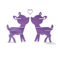 Preview: Deer set purple (including a small heart) as a tonie shelf, tonie box