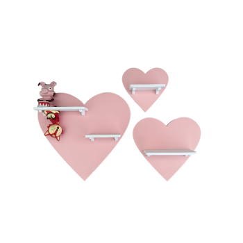 Heart set of 3 pink suitable for Tonie Tonie's Tonie figures