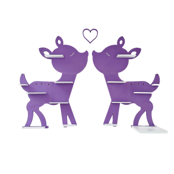 Deer set purple (including a small heart) as a tonie shelf, tonie box