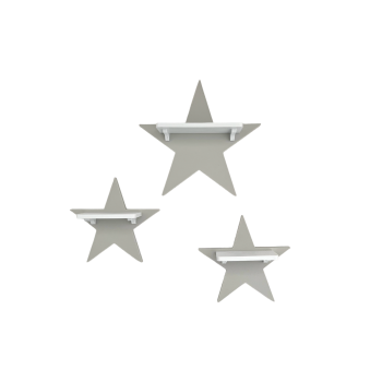 Set of 3 light grey stars suitable for Tonie Tonie's Tonie figures