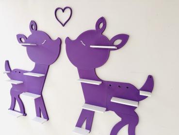 Deer set purple (including a small heart) as a tonie shelf, tonie box