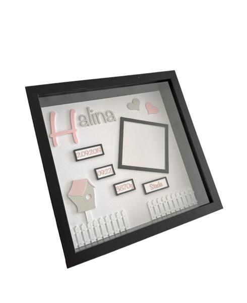 Personalisierter Bilderrahmen Geburt, Hochzeit, Taufe, Geschenk, Kinder, Bild