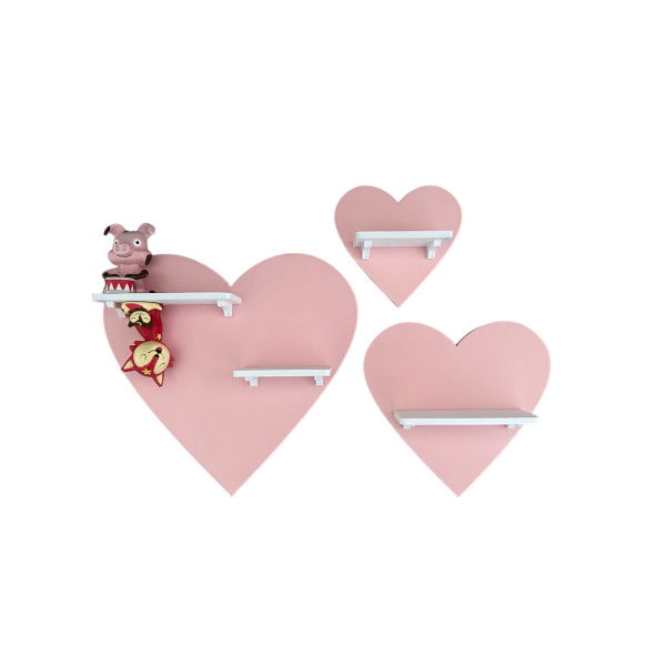 Heart set of 3 pink suitable for Tonie Tonie's Tonie figures