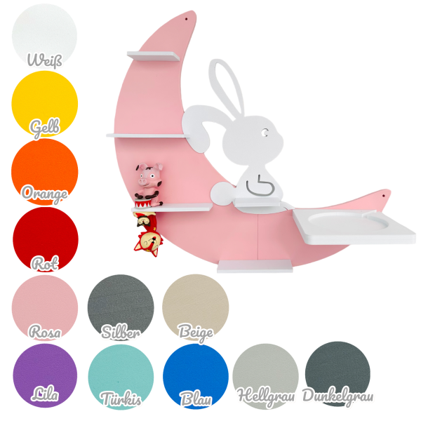 Moon bunny as a tonie shelf, tonie box - different colors