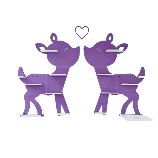 Deer set purple (including a small heart) as a tonie shelf, tonie box