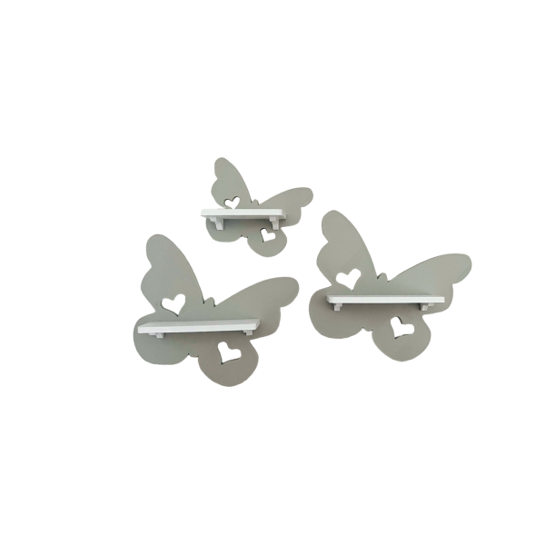 Butterfly set of 3 light grey suitable for Tonie Tonie's Tonie figures - Kopie