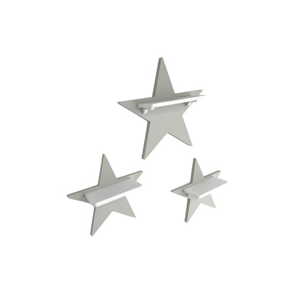 Set of 3 light grey stars suitable for Tonie Tonie's Tonie figures