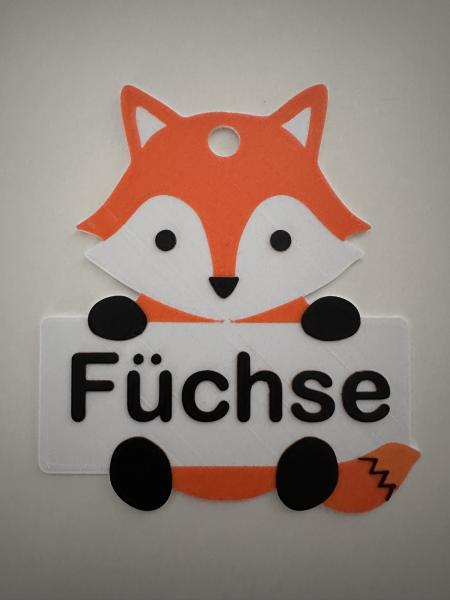 Personalized Fox Pendant + Group Door Sign